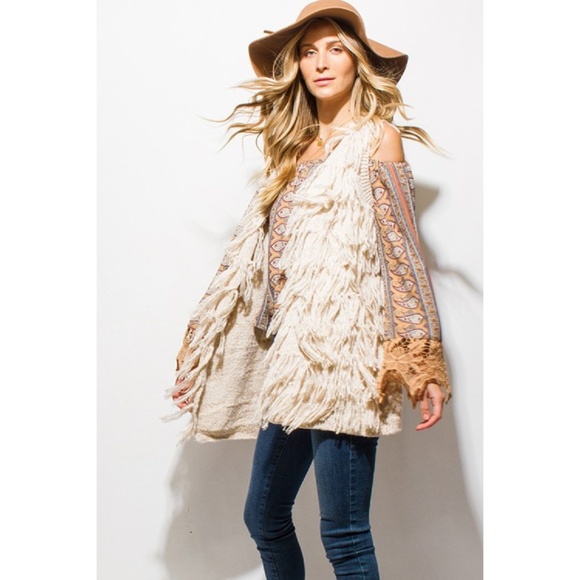 Jackets & Blazers - Shaggy Fringe Sweater Vest 4 Season Boho Festival